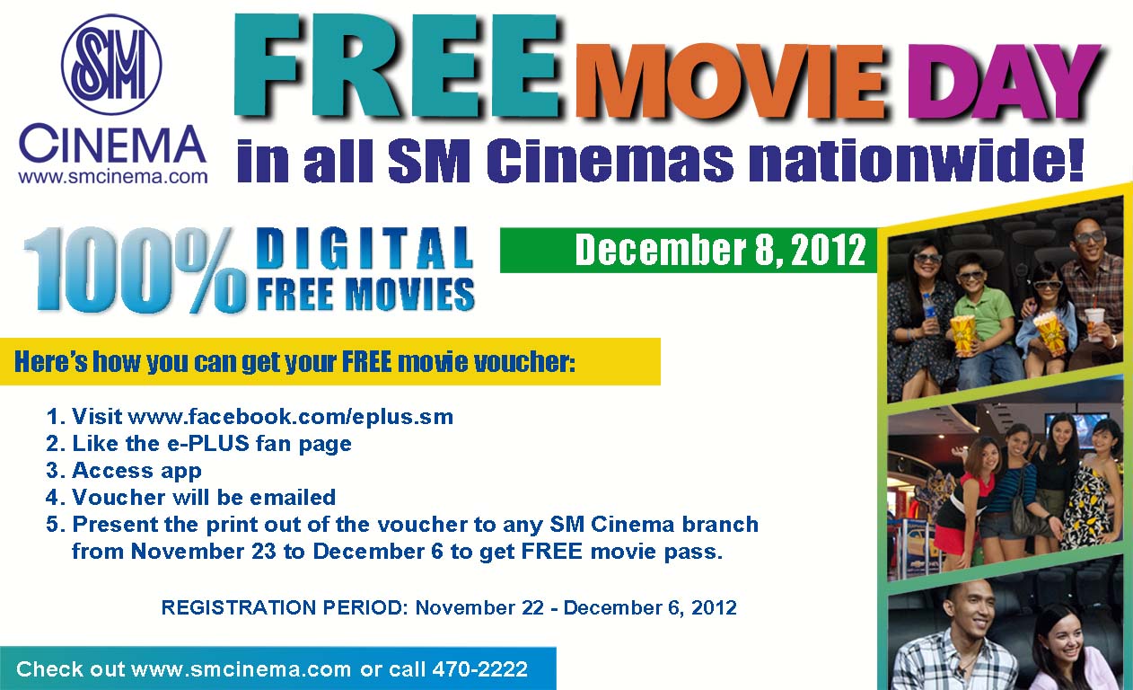 SM Cinema - ePlus Free Movie Pass on December 8