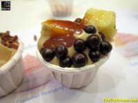 Salted Caramel Pinkberry with Chocolate Crisps, Bananas and Italian Caramel