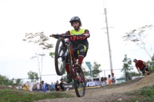 Elite bike racer Josh Lewis flies high at the Vermosa Bike Night Carnival.