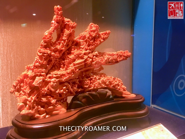 A beautiful art piece made of precious jewel on display at Treasure Sky showroom