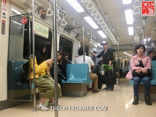 Onboard an MRT going to Taipei 101