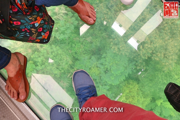 The glass floor of gondola