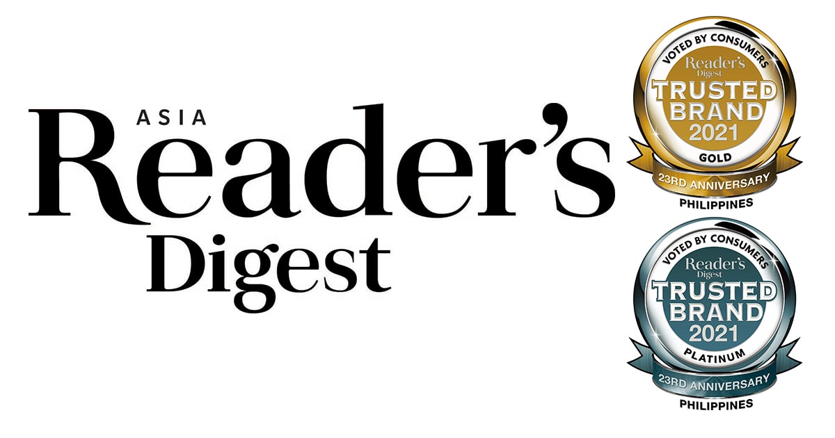 Reader's Digest ASIA Most Trusted Brand 2021 in the Philippines