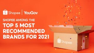 Shopee is on YouGov Most Recommended Brands ranking