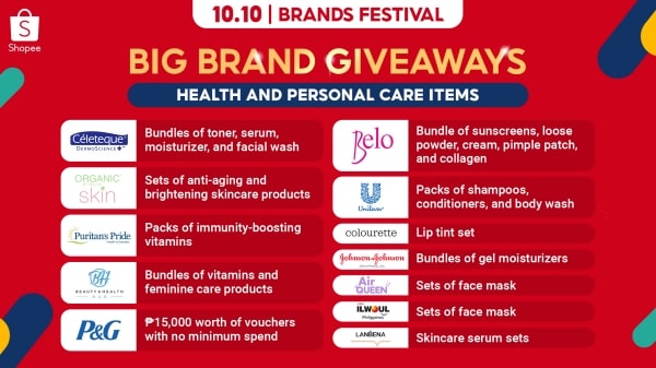 Health and personal care items big brand giveaways