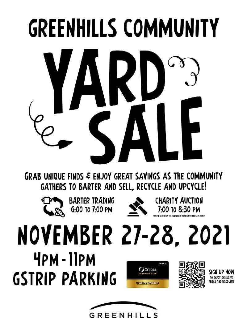 Greenhills Community Yard Sale Nov 27-28