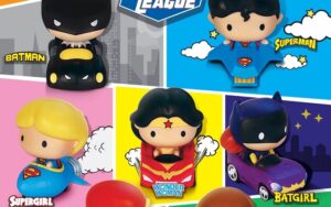 Jolly Kiddie Meal toys features Justice League Heroes