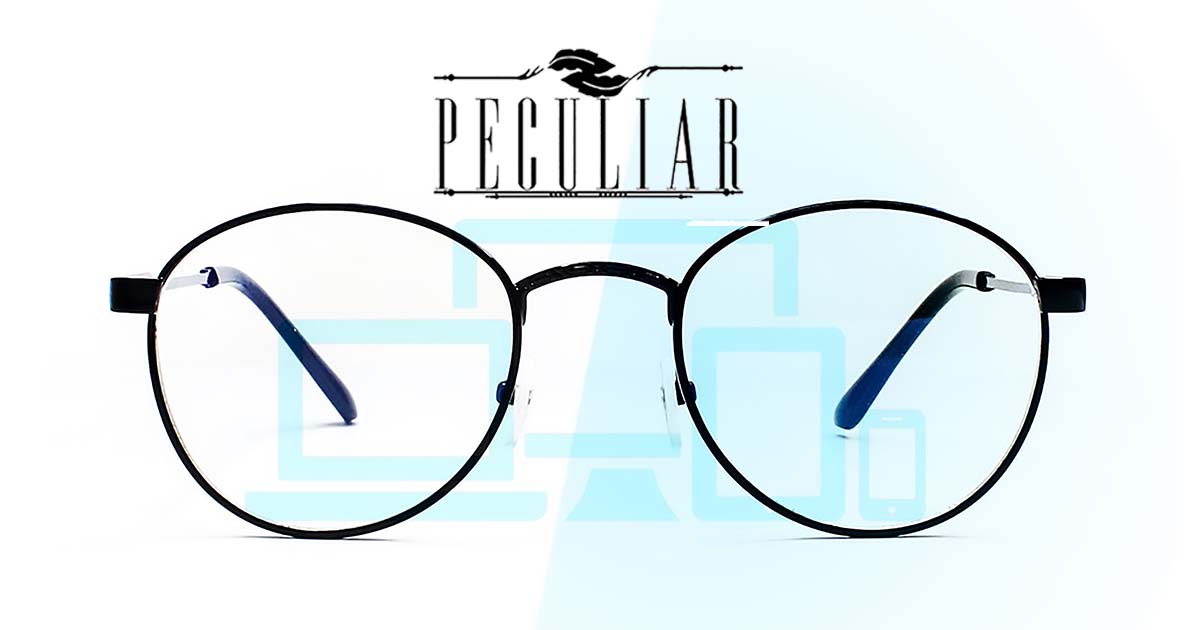 Peculiar Eyewear ALEX Round Anti-Radiation Blue Lens Eyeglasses KV