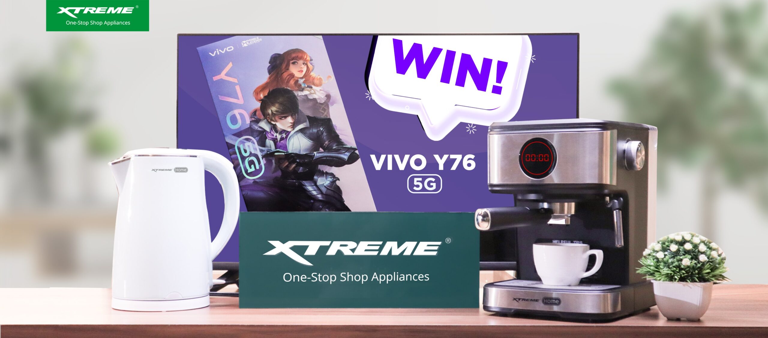 Win vivo Y76 when you shop at XTREME Appliances this Shopee 12.12 Big Christmas Sale