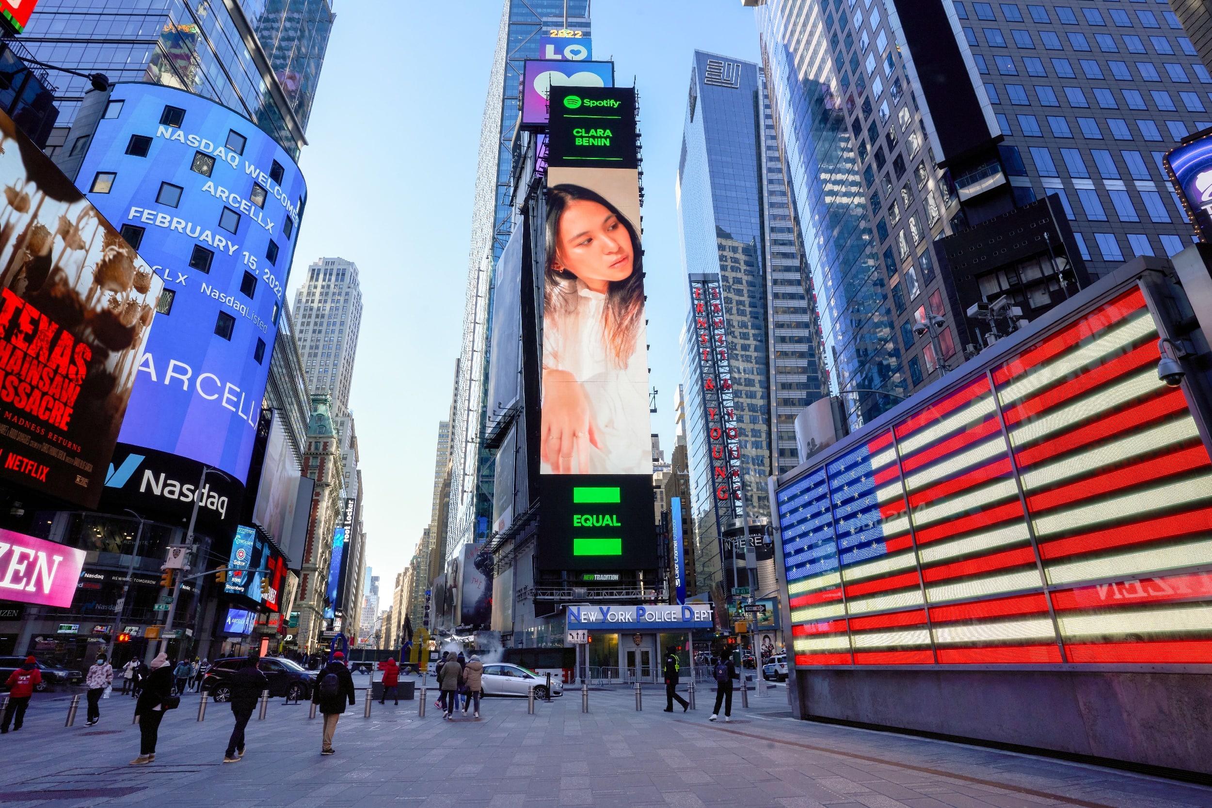 Filipino Singer-Songwriter Clara Benin on New York City Times Square Billboard