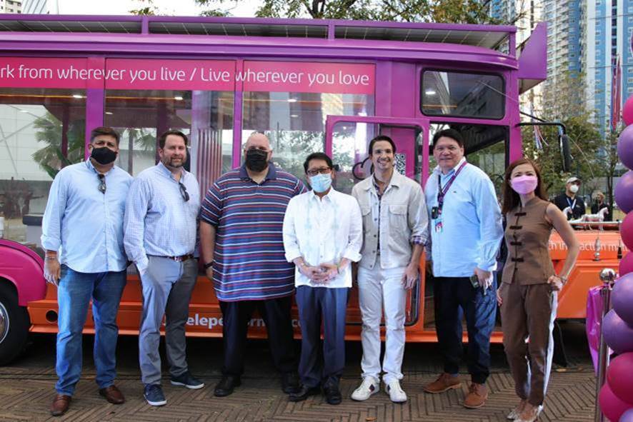 Teleperformance leaders with DOLE Secretary Silvestre H Bello III and celebrity DJ Markki Stroem