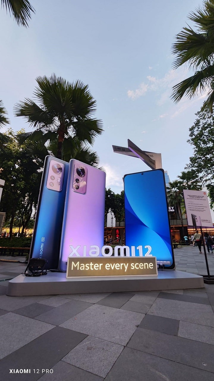 Huge phone replicas on display at the Xiaomi 12 Exhibit