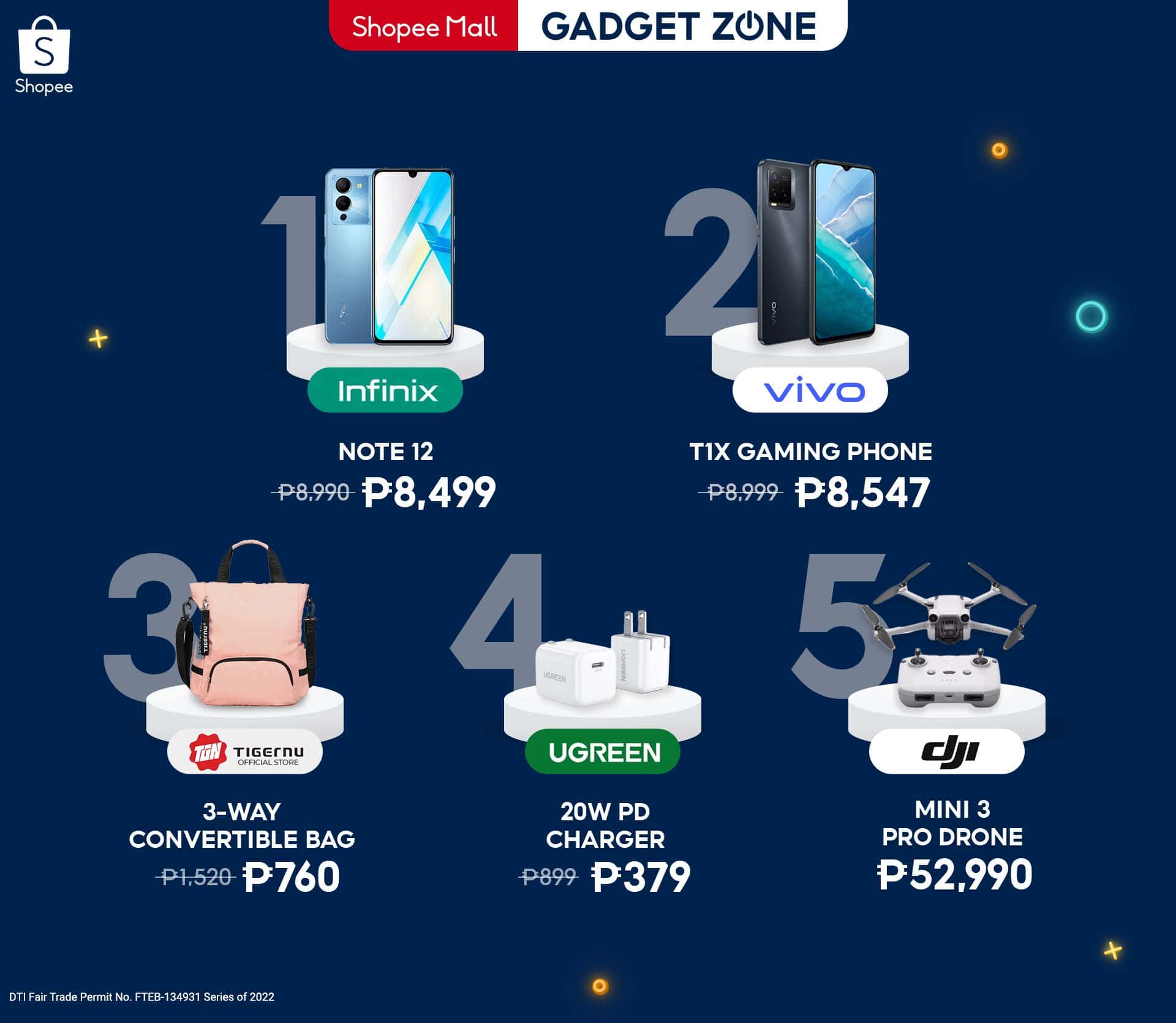 Gadgets and accessories at Shopee Gadget zone