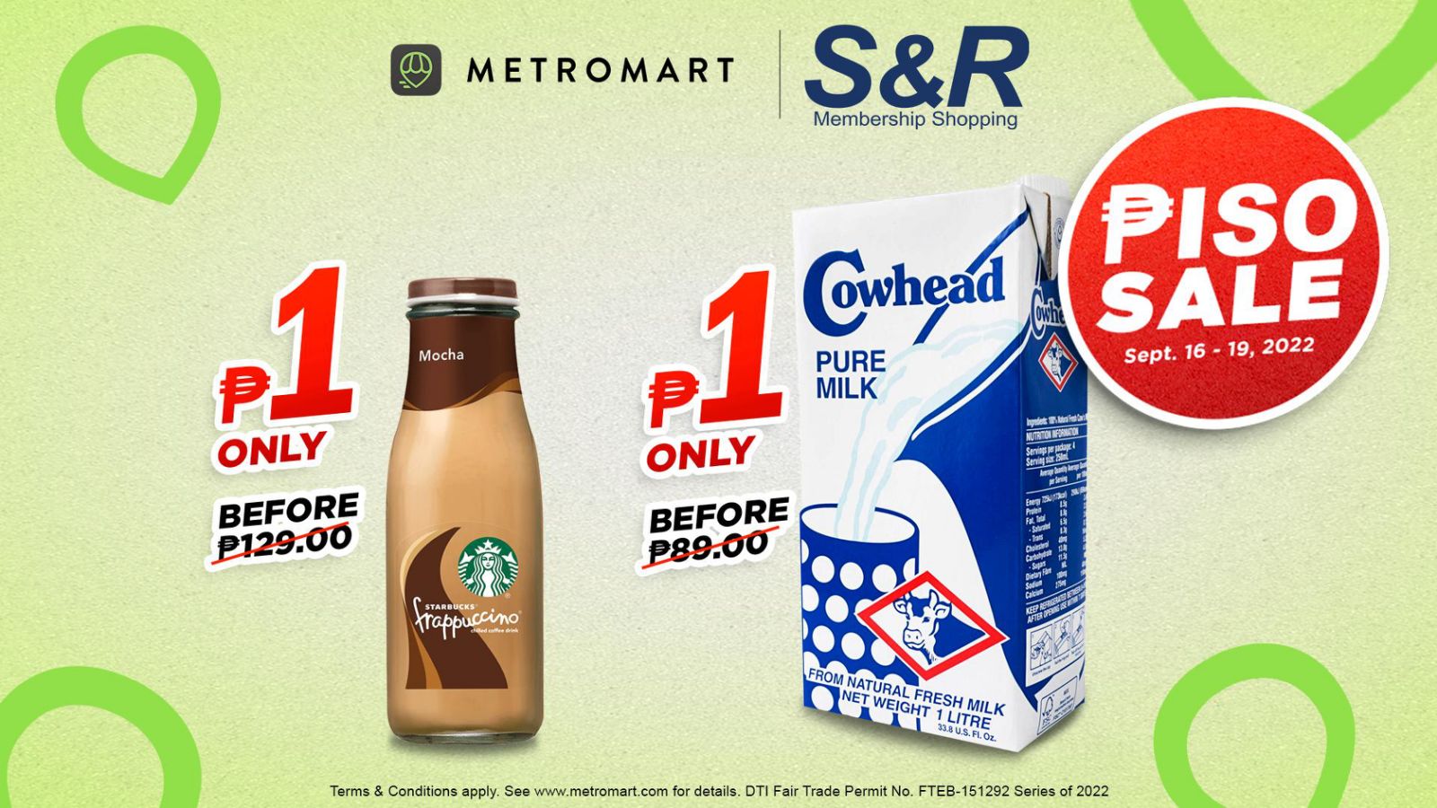 Beverages for 1Peso at the S&R PISO SALE