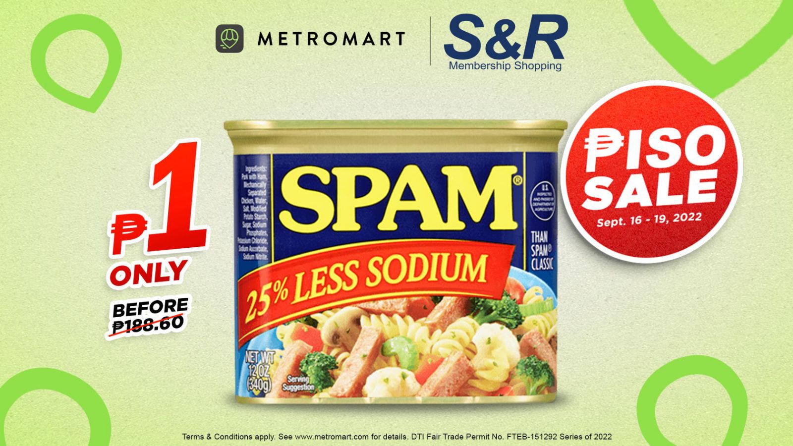 SPAM for only 1Peso at the S&R PISO SALE
