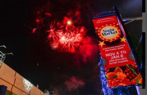 Firework display at Greenhills Night Market