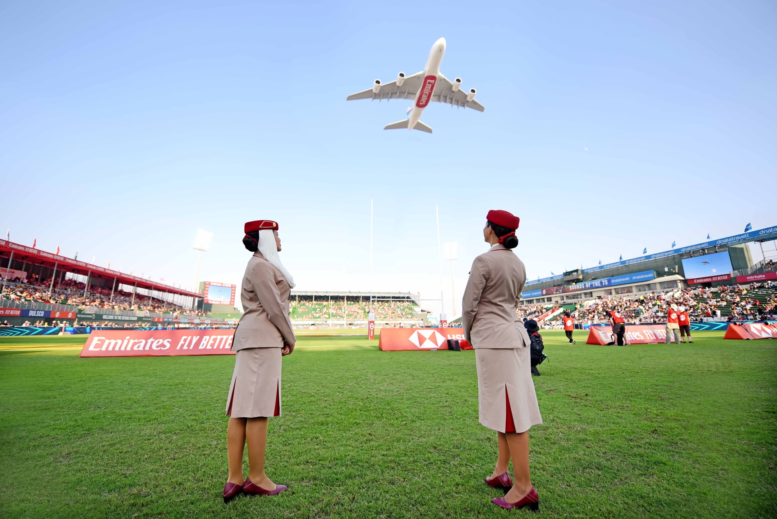 Emirates A380 performs a National Day double flypast over the UAE’s biggest annual sports and entertainment festival