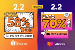 realme deals on Shopee and Lazada 2.2 sale